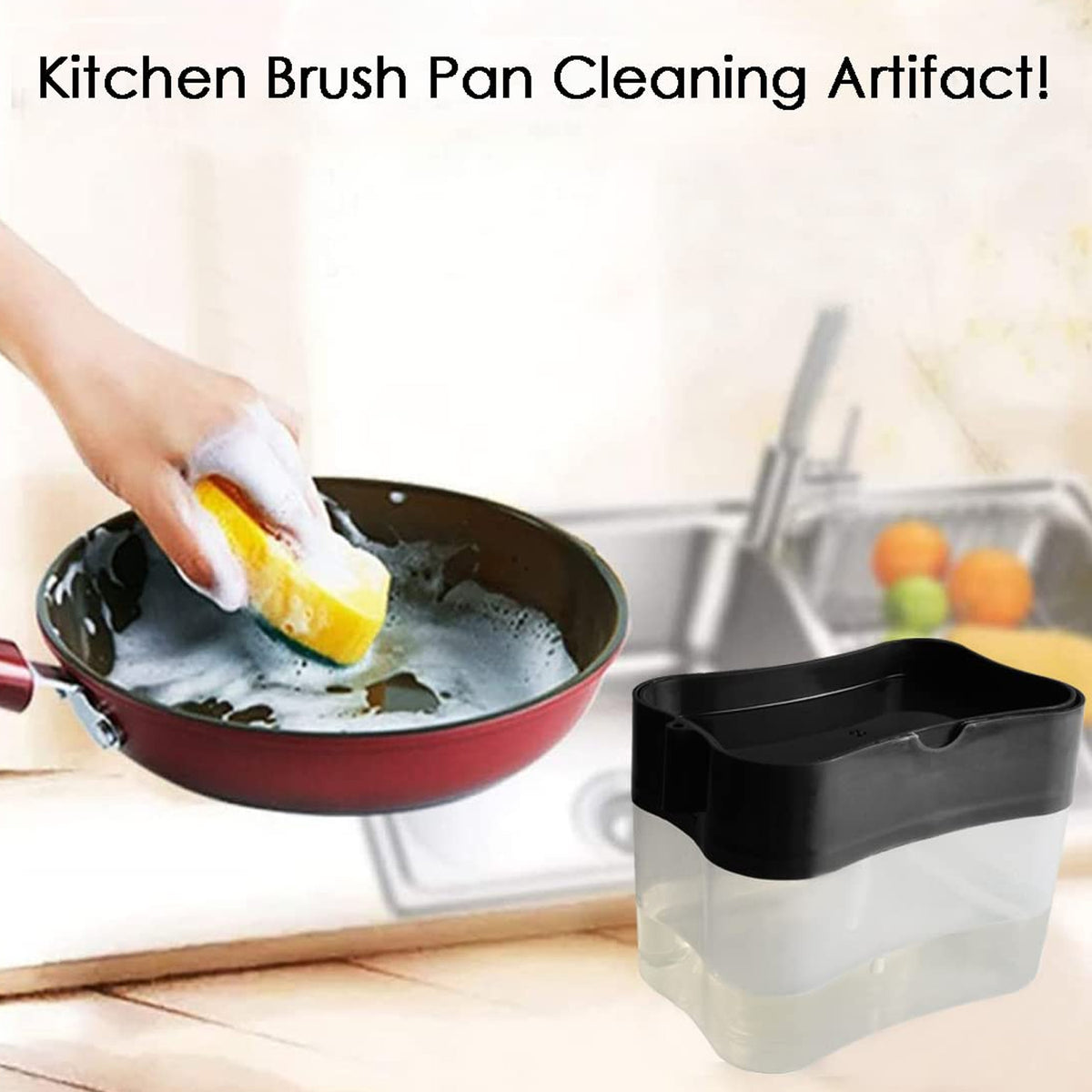 2 In 1 Soap Dispenser For Dishwasher Liquid Holder Liquid Dispenser Through Pump (1 Pc)